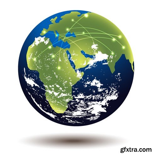 Stock Vectors - Planet Earth, World 2, 25xEPS