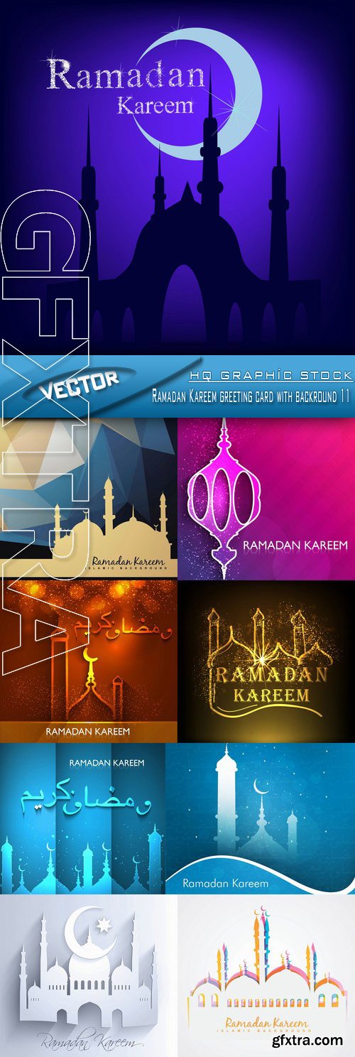 Stock Vector - Ramadan Kareem greeting card with backround 11