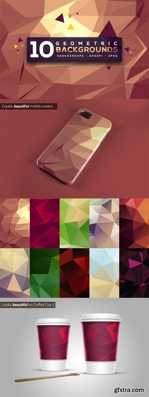 10 HD Geometric Backgrounds