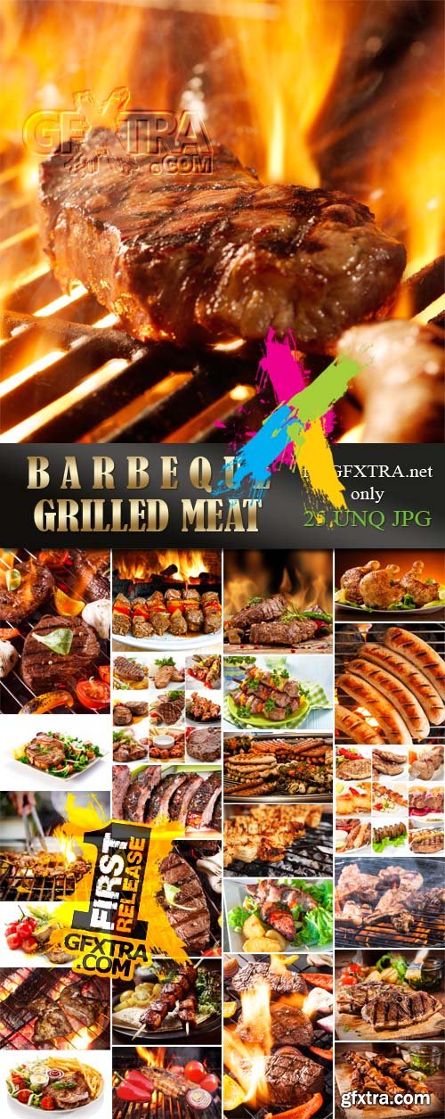 Barbeque, grilled meat, 25xJPGs