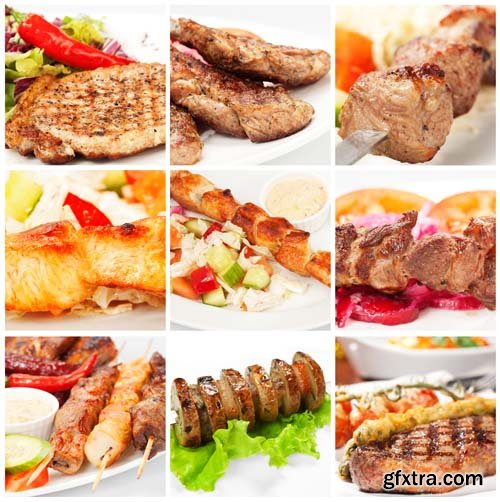 Barbeque, grilled meat, 25xJPGs