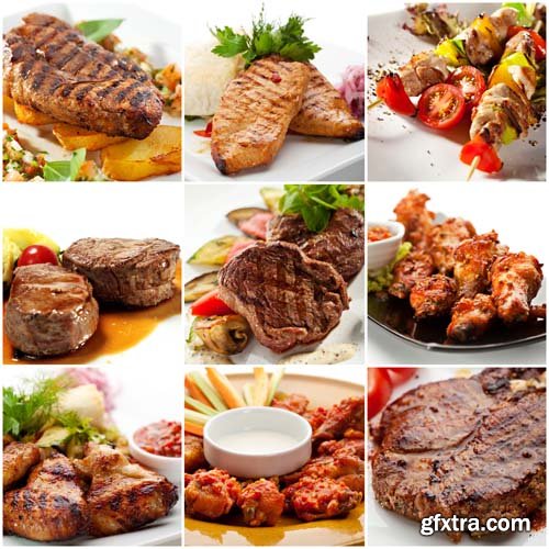 Barbeque, grilled meat, 25xJPGs