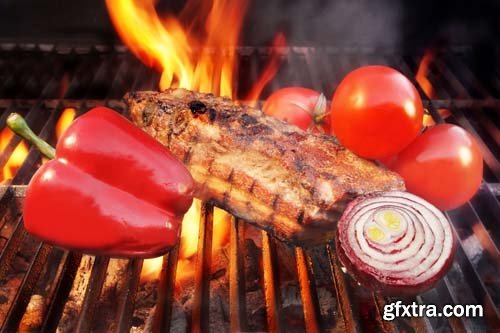 Barbeque, grilled meat, 25xJPGs