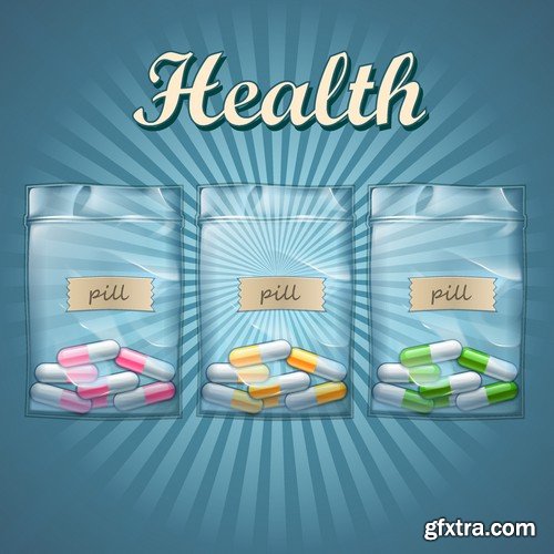 Stock Vectors - Pills, Tablet, medicine 2, 25xEPS