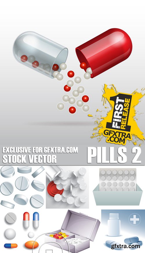 Stock Vectors - Pills, Tablet, medicine 2, 25xEPS