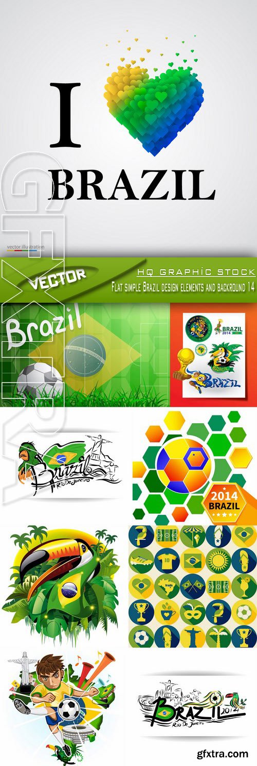 Stock Vector - Flat simple Brazil design elements and backround 14