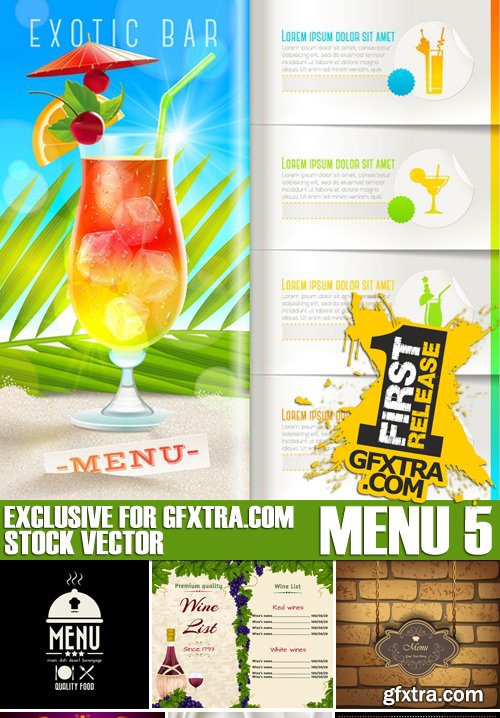 Stock Vectors - Menu 5, 25xEPS