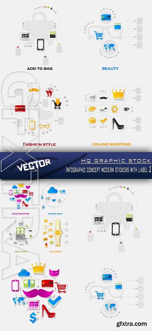 Stock Vector - Infographic concept modern stickers with label 2