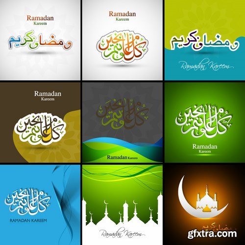 Stock Vector - Ramadan Kareem greeting card with backround 12