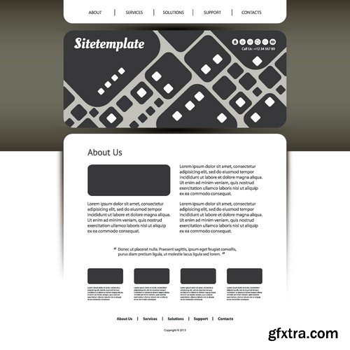 Stock Vectors - Website template 13, 25xEPS