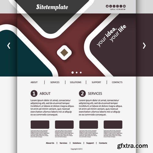 Stock Vectors - Website template 13, 25xEPS