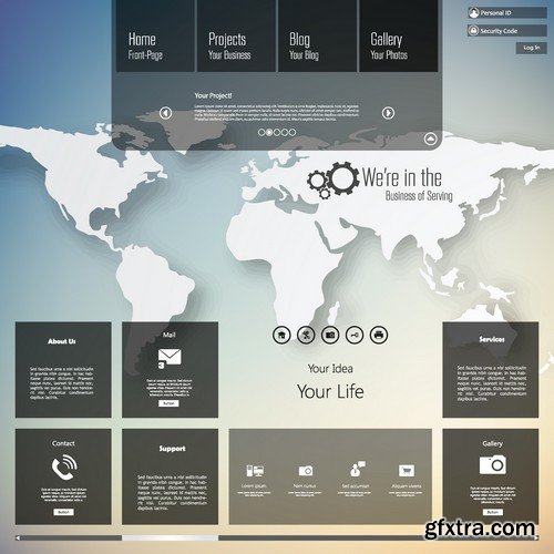 Stock Vectors - Website template 13, 25xEPS