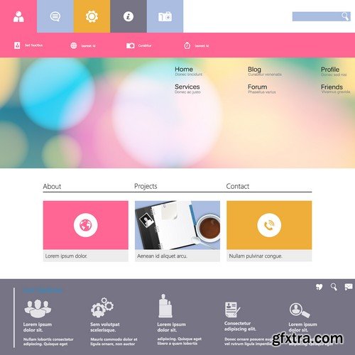 Stock Vectors - Website template 13, 25xEPS