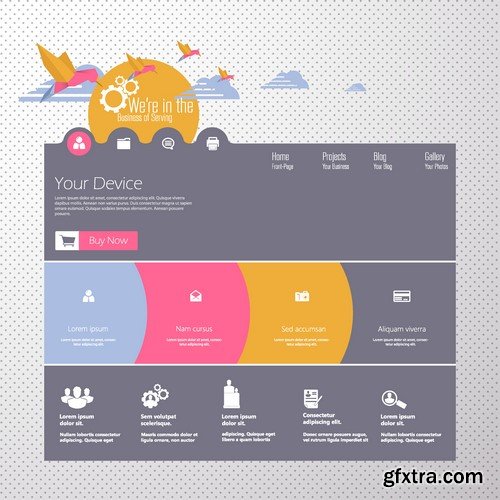 Stock Vectors - Website template 13, 25xEPS