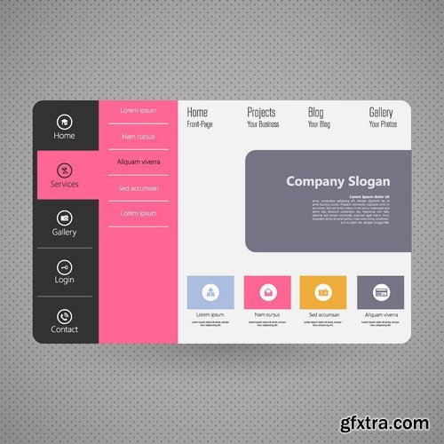 Stock Vectors - Website template 13, 25xEPS