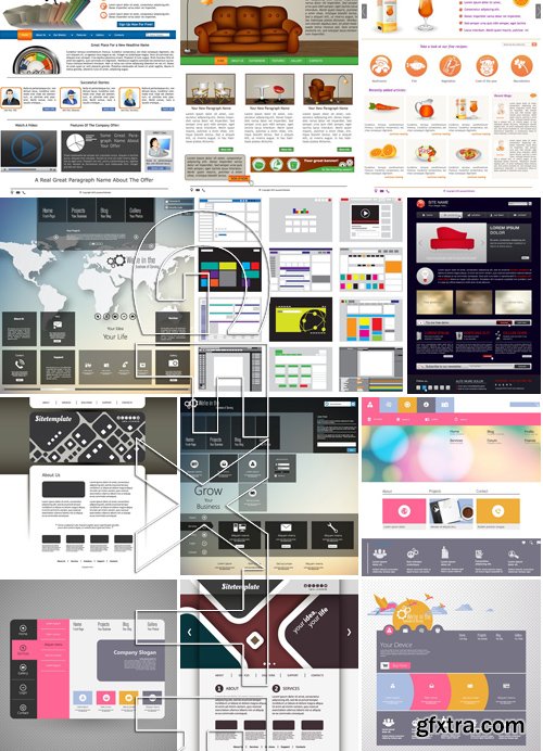 Stock Vectors - Website template 13, 25xEPS