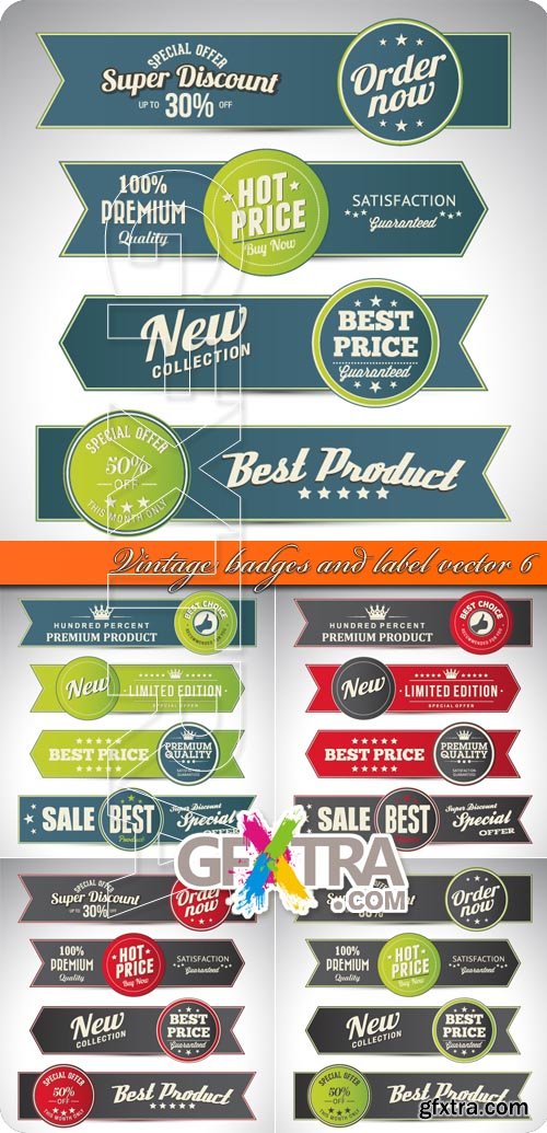 Vintage badges and label vector 6