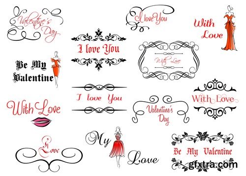 Stock Vectors - Calligraphic Design Elements 6, 25xEPS