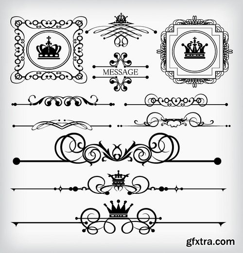 Stock Vectors - Calligraphic Design Elements 6, 25xEPS