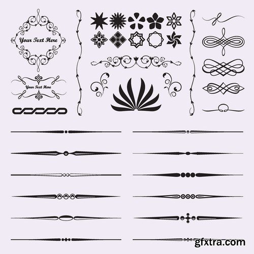 Stock Vectors - Calligraphic Design Elements 6, 25xEPS