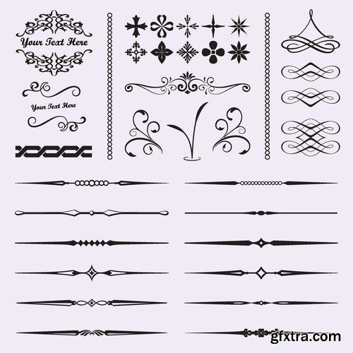 Stock Vectors - Calligraphic Design Elements 6, 25xEPS