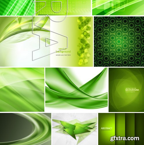 Stock Vectors - Green Abstract Background 2, 25xEPS