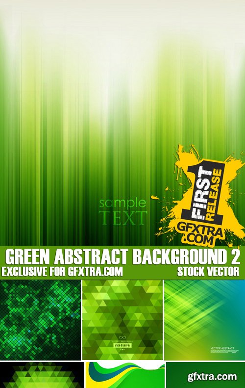 Stock Vectors - Green Abstract Background 2, 25xEPS