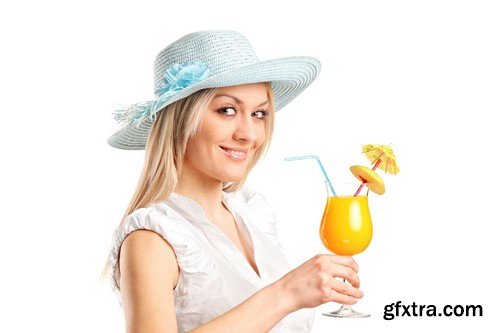 Stock Photos - Girls with cocktail, 25xJPG