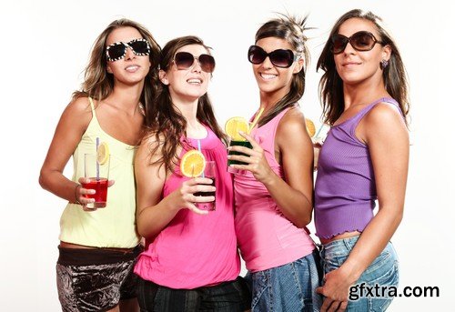 Stock Photos - Girls with cocktail, 25xJPG