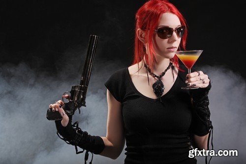 Stock Photos - Girls with cocktail, 25xJPG