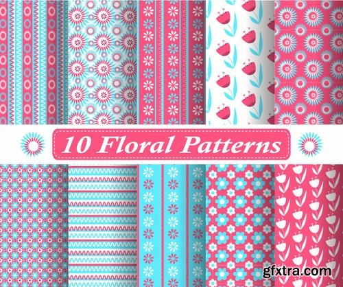 Abstract Seamless patterns set #9 - 24 Eps