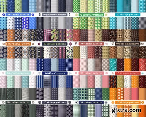 Abstract Seamless patterns set #9 - 24 Eps