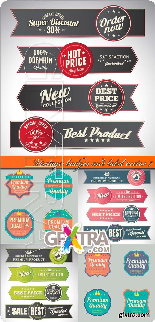 Vintage badges and label vector 7