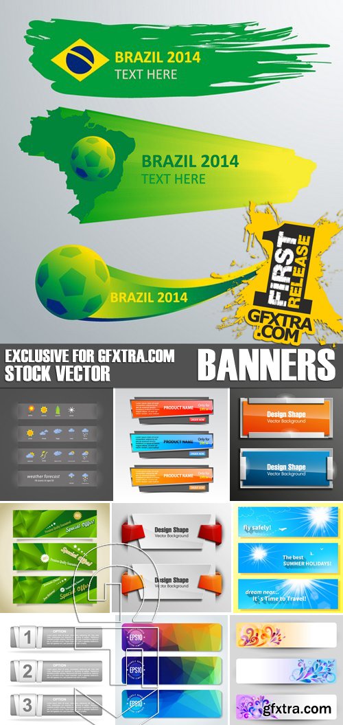 Stock Vectors - Banners, 25xEPS