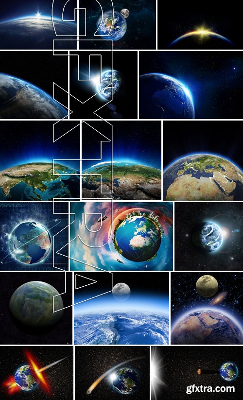 Stock Photos - Planet earth in space 2, 25xJPG