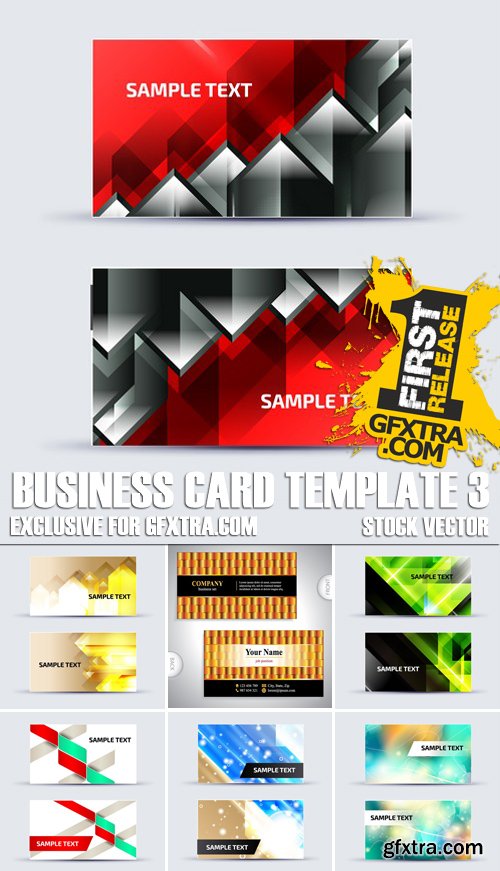 Stock Vectors - Business Card Template 3, 25xEPS