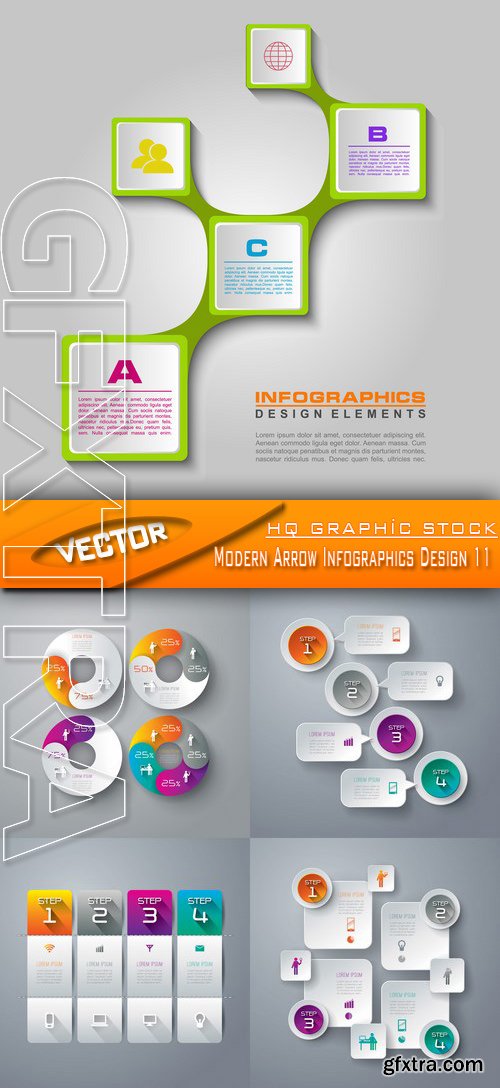 Stock Vector - Modern Arrow Infographics Design 11