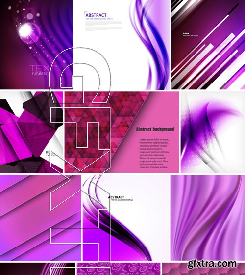 Stock Vectors - Purple abstract background 2, 25xEPS