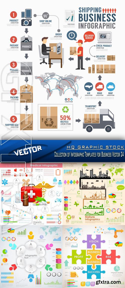 Stock Vector - Collection of Infographic Templates for Business Vector 24