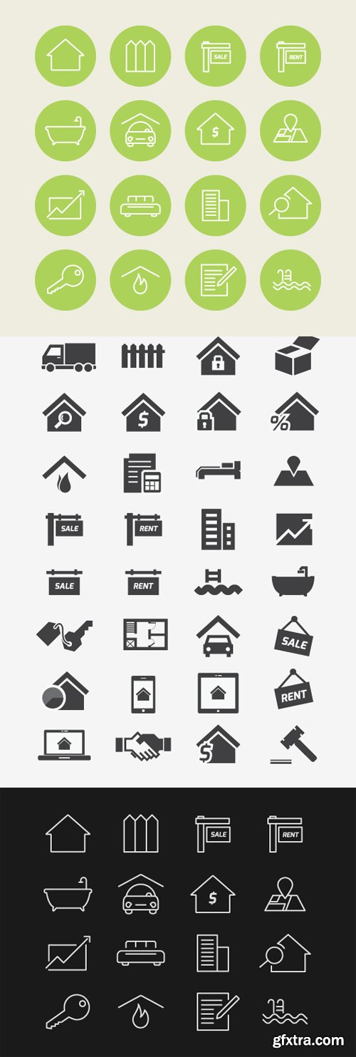 Real Estate Icons Vector Set