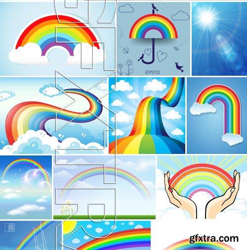 Stock Vectors - Rainbow 2, 25xEPS