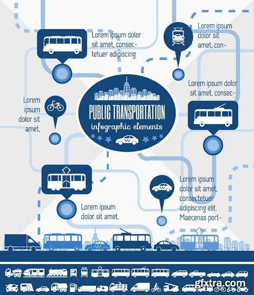 Stock Vectors - Car and Transport Infographic, 25xEPS