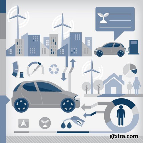 Stock Vectors - Car and Transport Infographic, 25xEPS