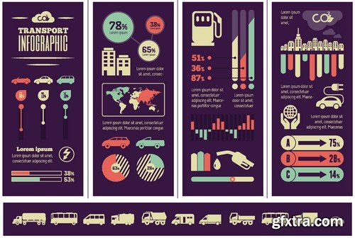 Stock Vectors - Car and Transport Infographic, 25xEPS