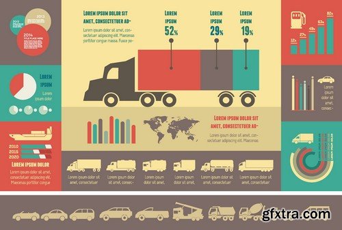 Stock Vectors - Car and Transport Infographic, 25xEPS