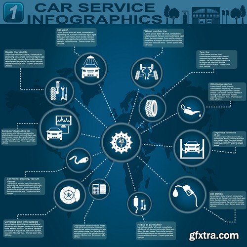 Stock Vectors - Car and Transport Infographic, 25xEPS