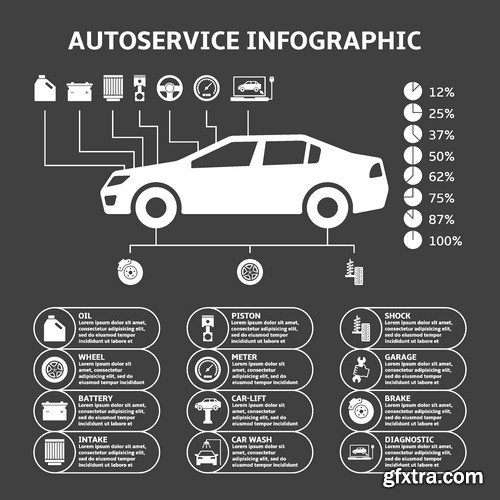 Stock Vectors - Car and Transport Infographic, 25xEPS