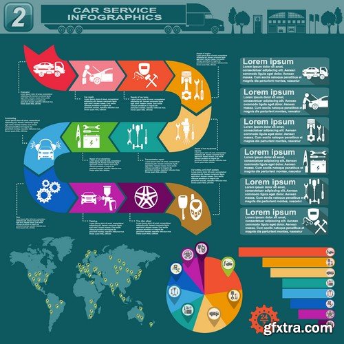 Stock Vectors - Car and Transport Infographic, 25xEPS