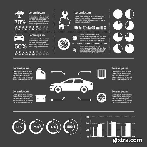 Stock Vectors - Car and Transport Infographic, 25xEPS