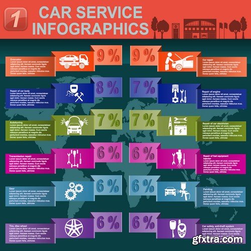 Stock Vectors - Car and Transport Infographic, 25xEPS